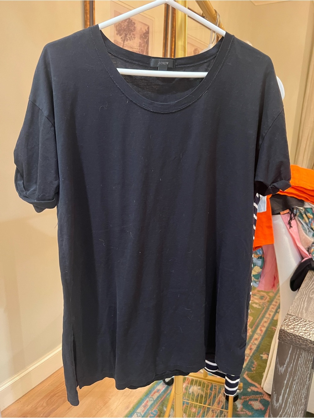 J. Crew womens Black Crewneck Short Sleeve Shirt